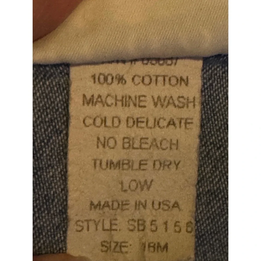 Blooz by Cachcach Vintage Elephant Denim Overalls Romper Light Wash 18M USA Made